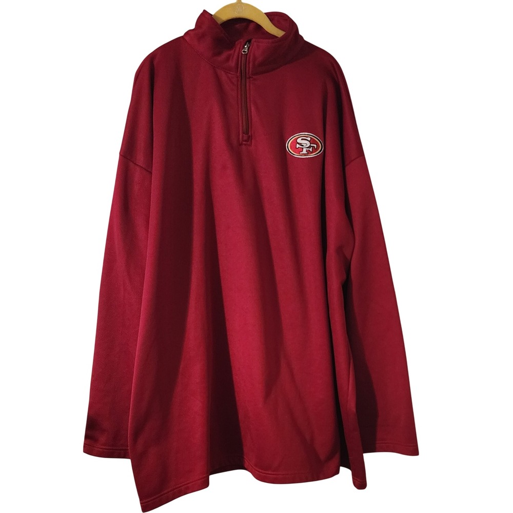 Team Apparel 49ers Pullover NFL Football Quarter Zip Red 4XL